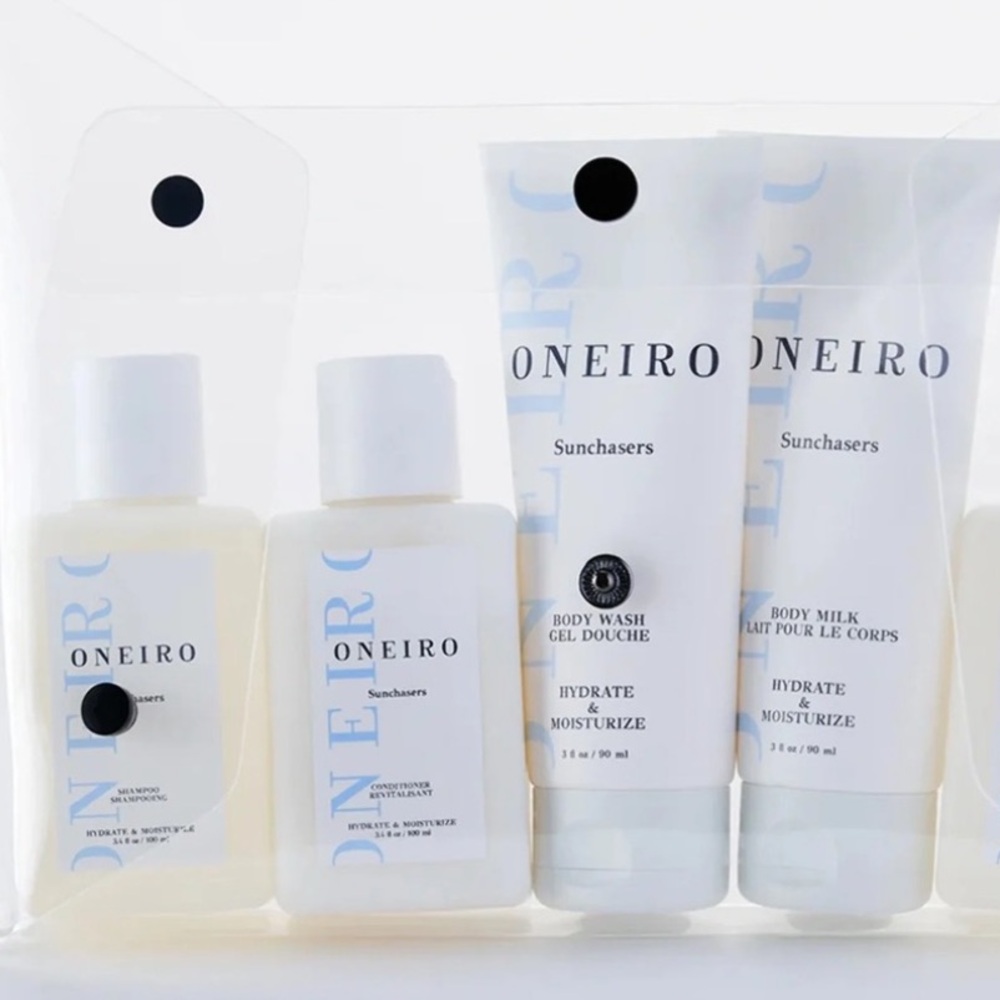 NEW Oneiro Sunchasers Ready, Go Kit! Body Milk & Wash, Shampoo, Conditioner & Ba